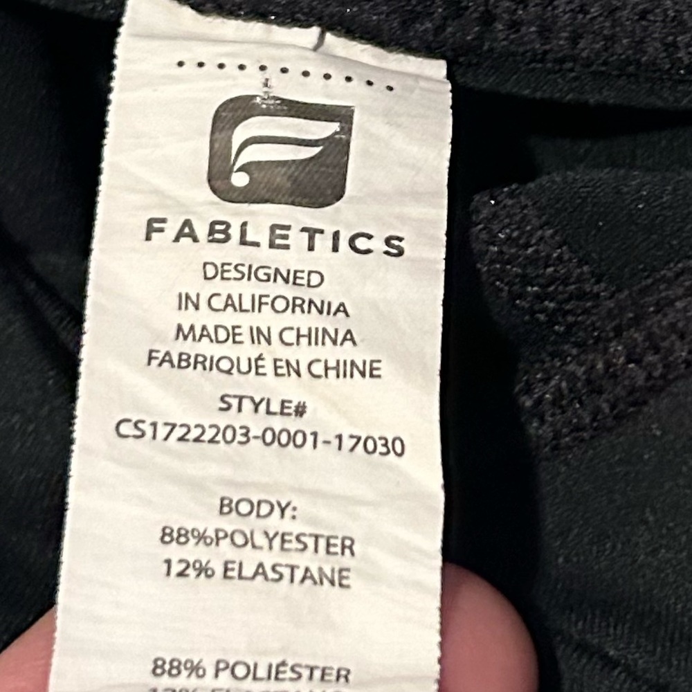 Fabletics Solid Black Leggings Mesh Down Center E… - image 6